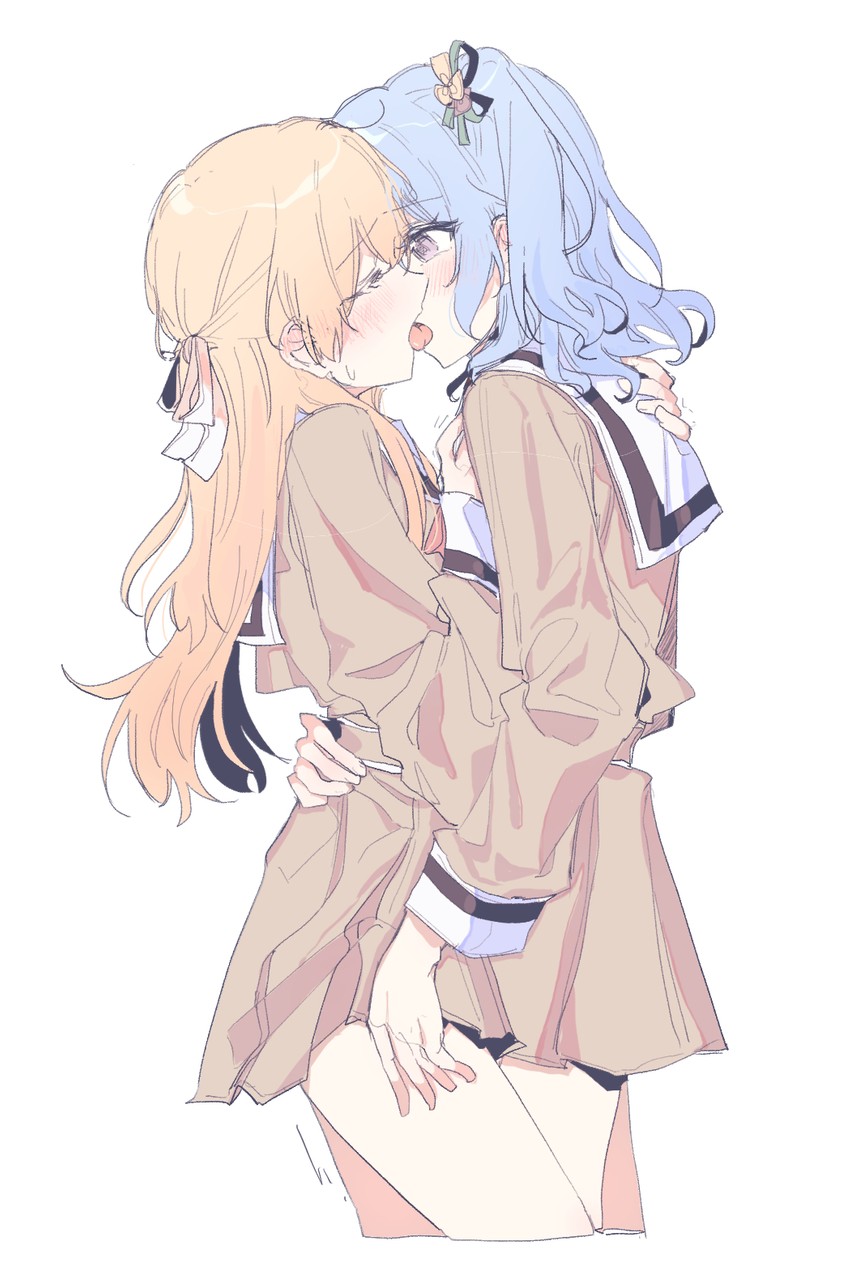 matsubara kanon and shirasagi chisato (bang dream!) drawn by kyudoli