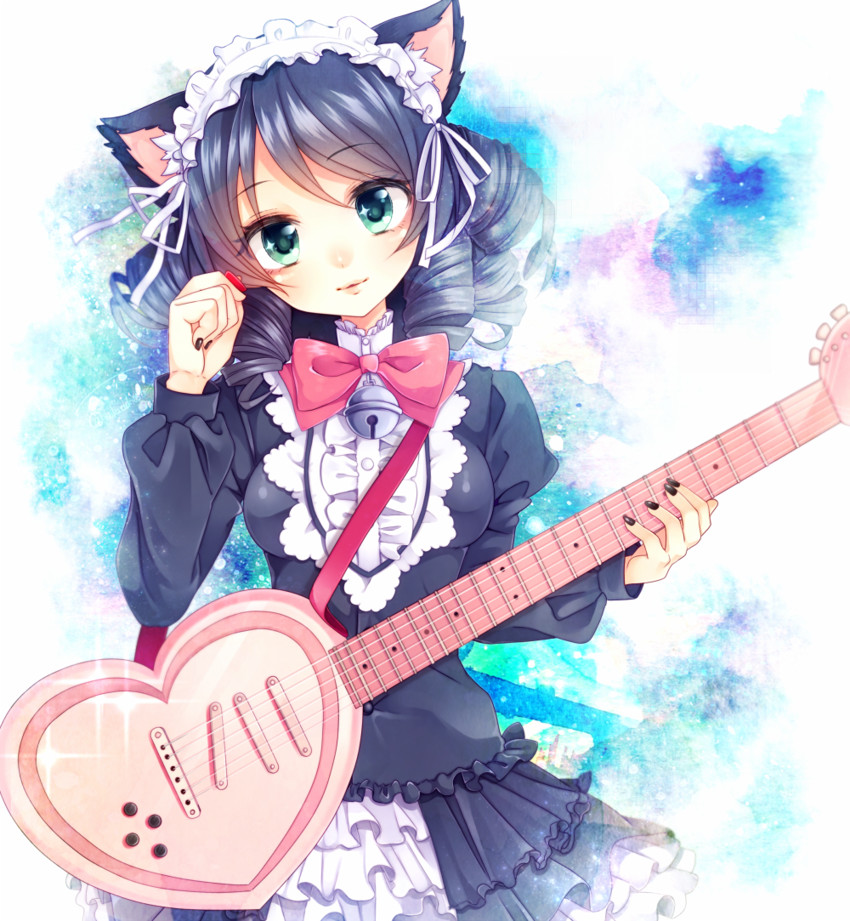 cyan and strawberry heart (show by rock!!) drawn by sasakichi_(ssk_chi)