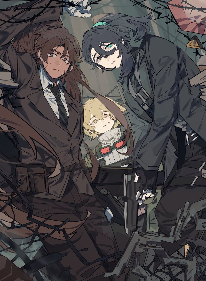 sinclair, hong lu, and heathcliff (project moon and 1 more) drawn by itokenaikei