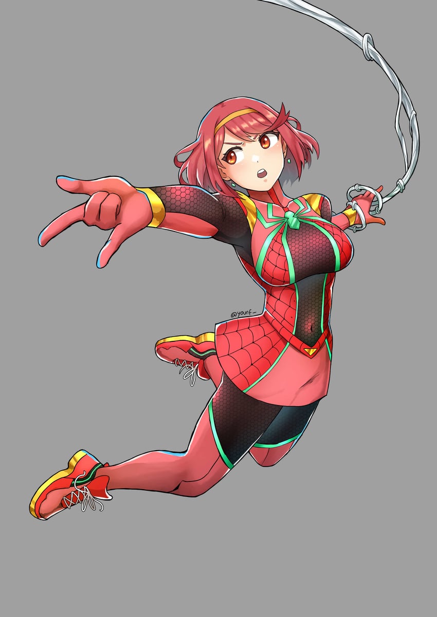 pyra and spider-man (original and 4 more) drawn by you_nf