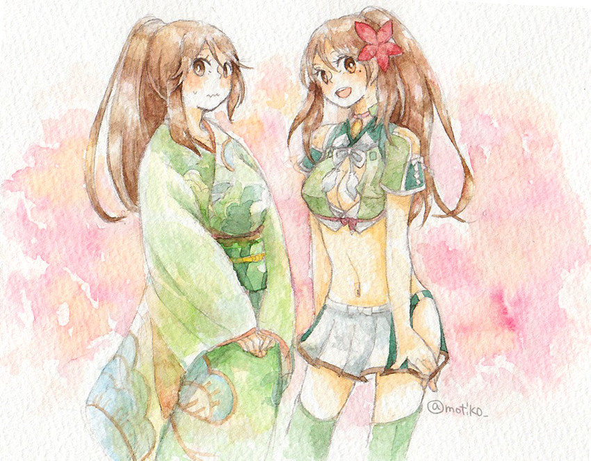 amagi and amagi kai (kantai collection) drawn by sachilko_(motiko)