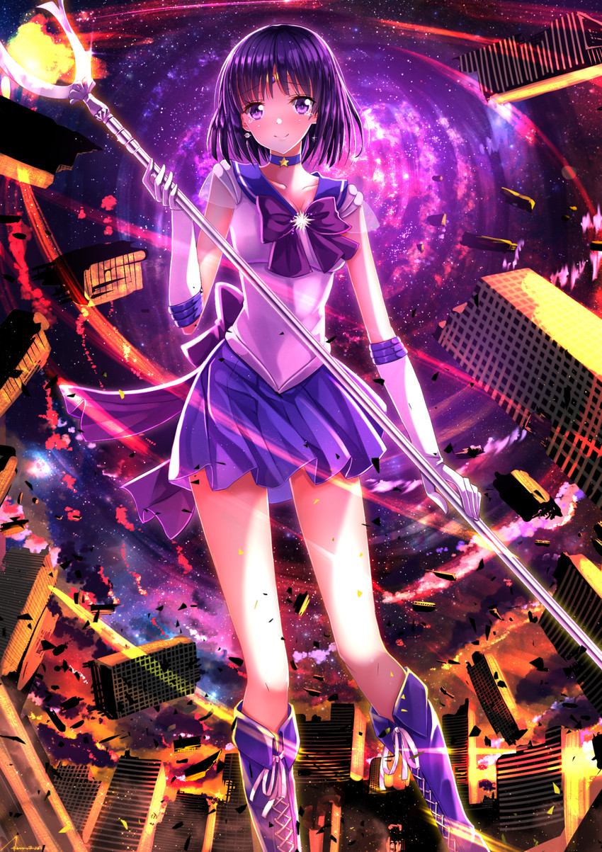 tomoe hotaru, sailor saturn, and super sailor saturn (bishoujo senshi sailor moon) drawn by swordsouls