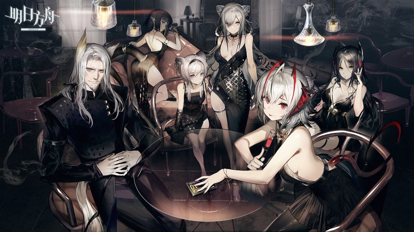 w, schwarz, eunectes, lin, ines, and 1 more (arknights) drawn by liduke