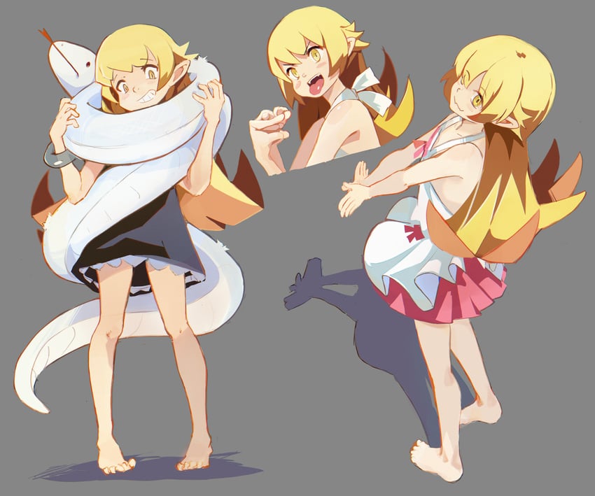oshino shinobu (monogatari and 1 more) drawn by eccomicco