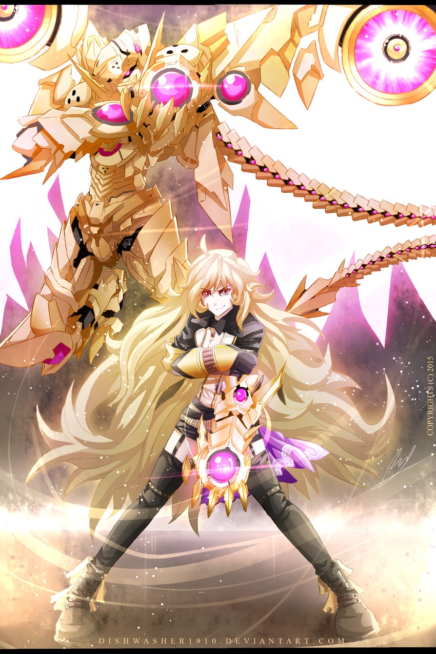 yang xiao long and hyoudou issei (rwby and 1 more) drawn by dishwasher1910