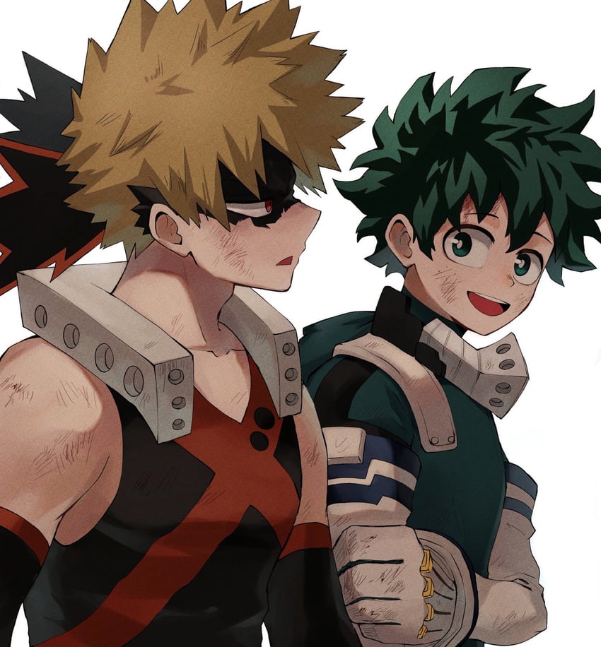 midoriya izuku and bakugou katsuki (boku no hero academia) drawn by muginome_(bakuga_chan2)