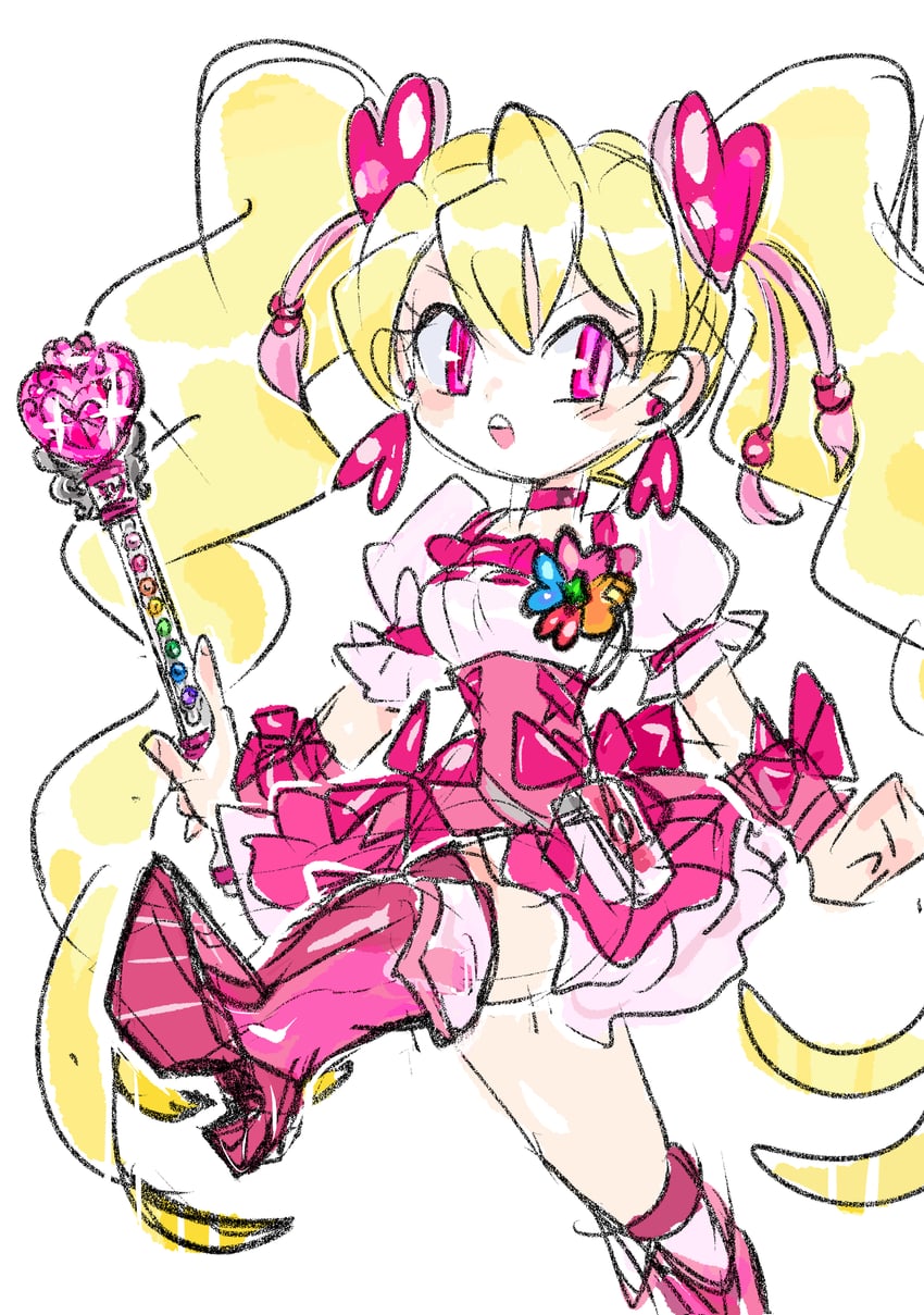 momozono love and cure peach (precure and 1 more) drawn by rakugaki_shitagari-ya