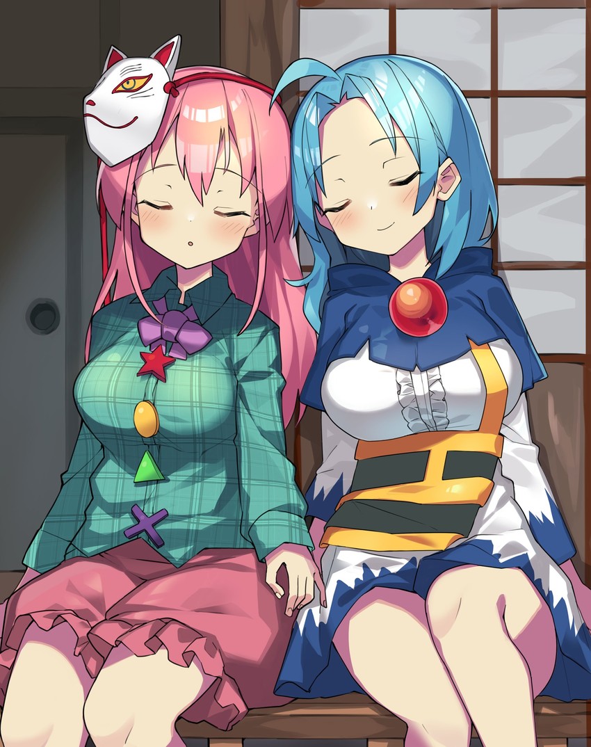 hata no kokoro and kumoi ichirin (touhou) drawn by sakaki_(utigi)