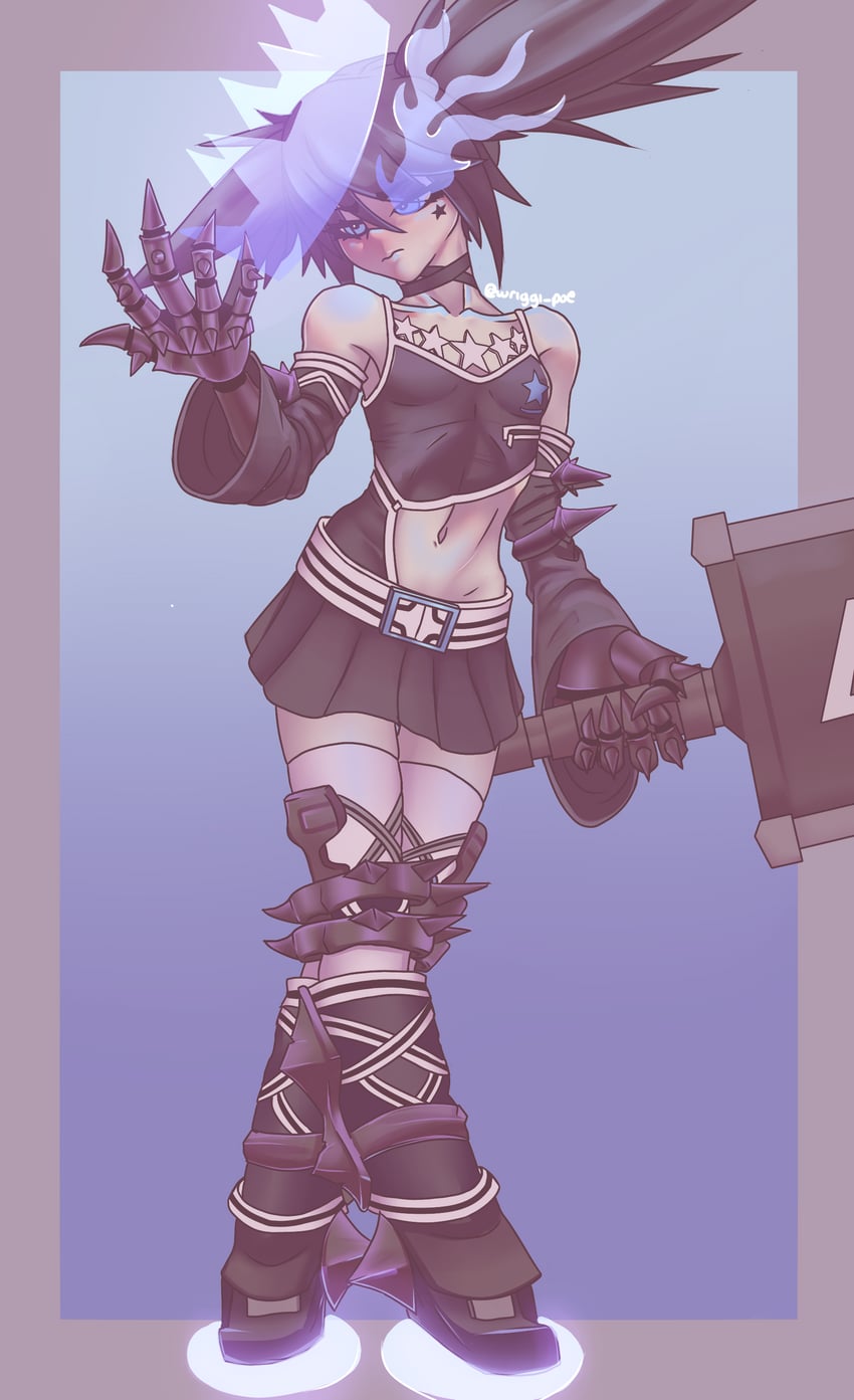 black rock shooter and black rock shooter beast (black rock shooter) drawn by 07112022