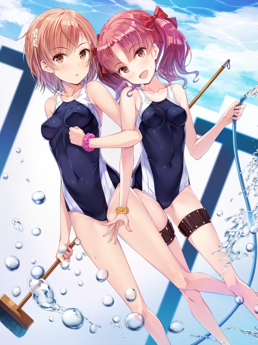 misaka mikoto and shirai kuroko (toaru majutsu no index and 1 more) drawn by yokaze_japan