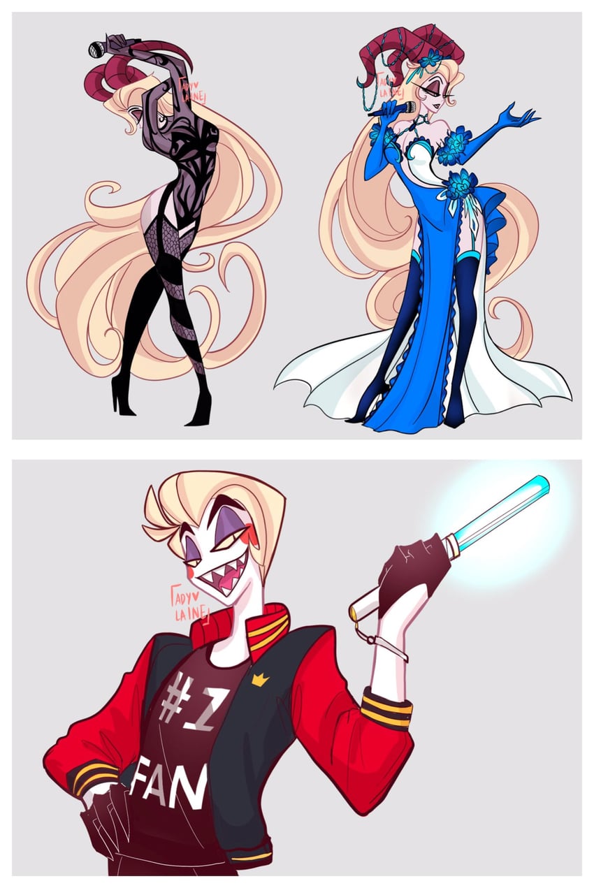 lucifer morningstar and lilith (hazbin hotel) drawn by adylaineart