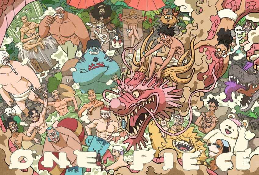 monkey d. luffy, roronoa zoro, sanji, trafalgar law, tony tony chopper, and 22 more (one piece) drawn by takeuchi_ryousuke