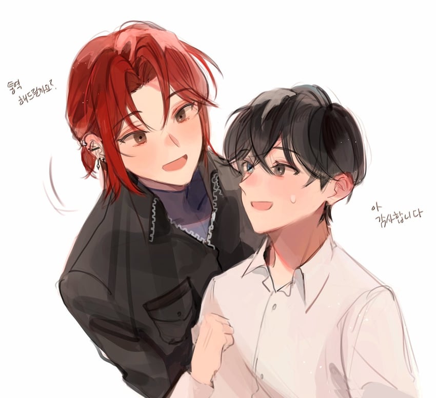 park moo-hyun and kim jaehee (eoduun badaui deungbul-i doeeo) drawn by seodae_7810