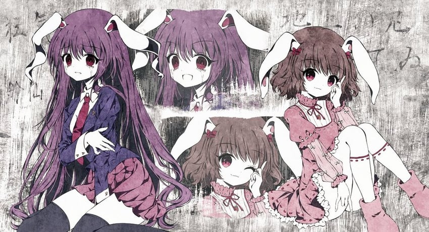 reisen udongein inaba and inaba tewi (touhou) drawn by rimei