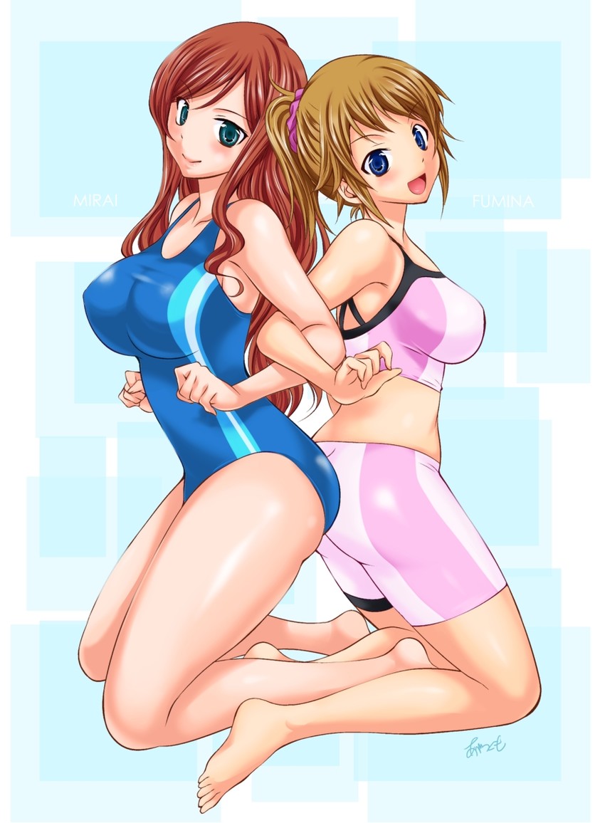 hoshino fumina and kamiki mirai (gundam and 2 more) drawn by abe_tsukumo