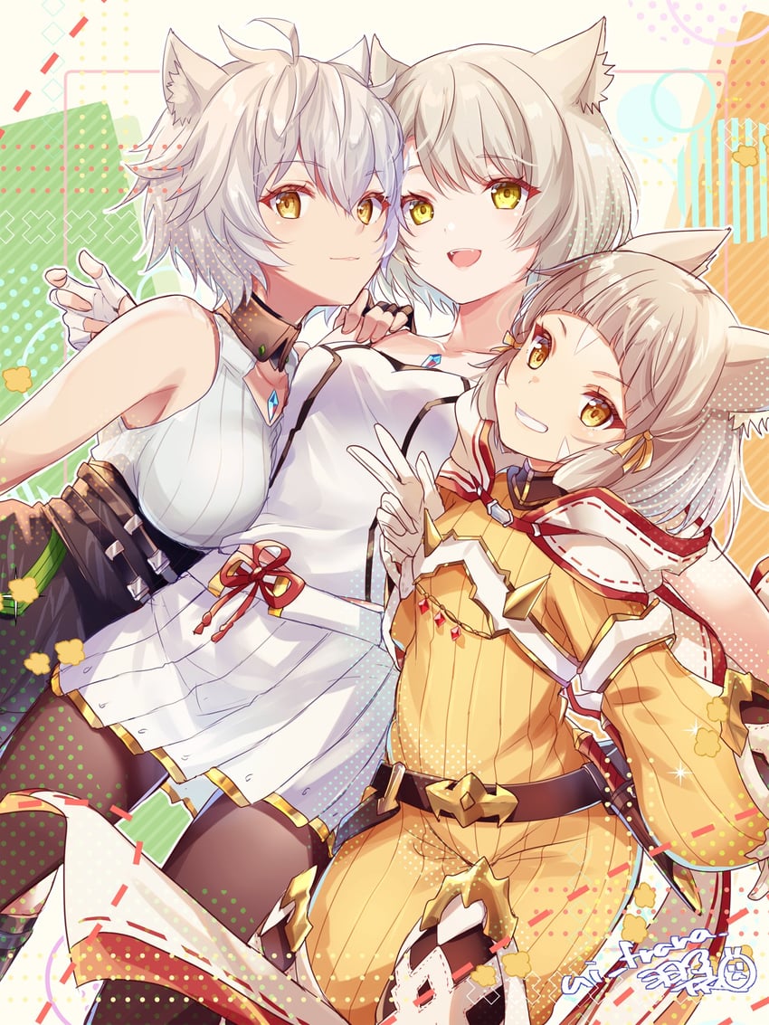 nia, mio, and na'el (xenoblade chronicles and 3 more) drawn by ui_frara