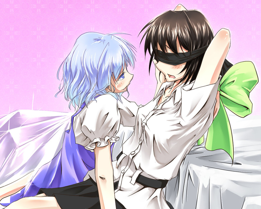 cirno and shameimaru aya (touhou) drawn by matsu_84