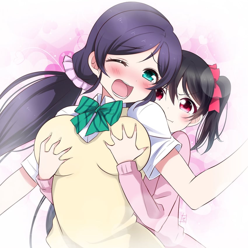 tojo nozomi and yazawa nico (love live! and 1 more) drawn by zero-theme