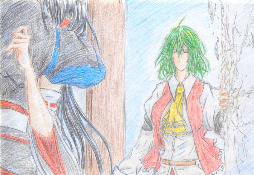 kazami yuuka, morichika rinnosuke, and sendai hakurei no miko (original and 2 more) drawn by you_(esparda)
