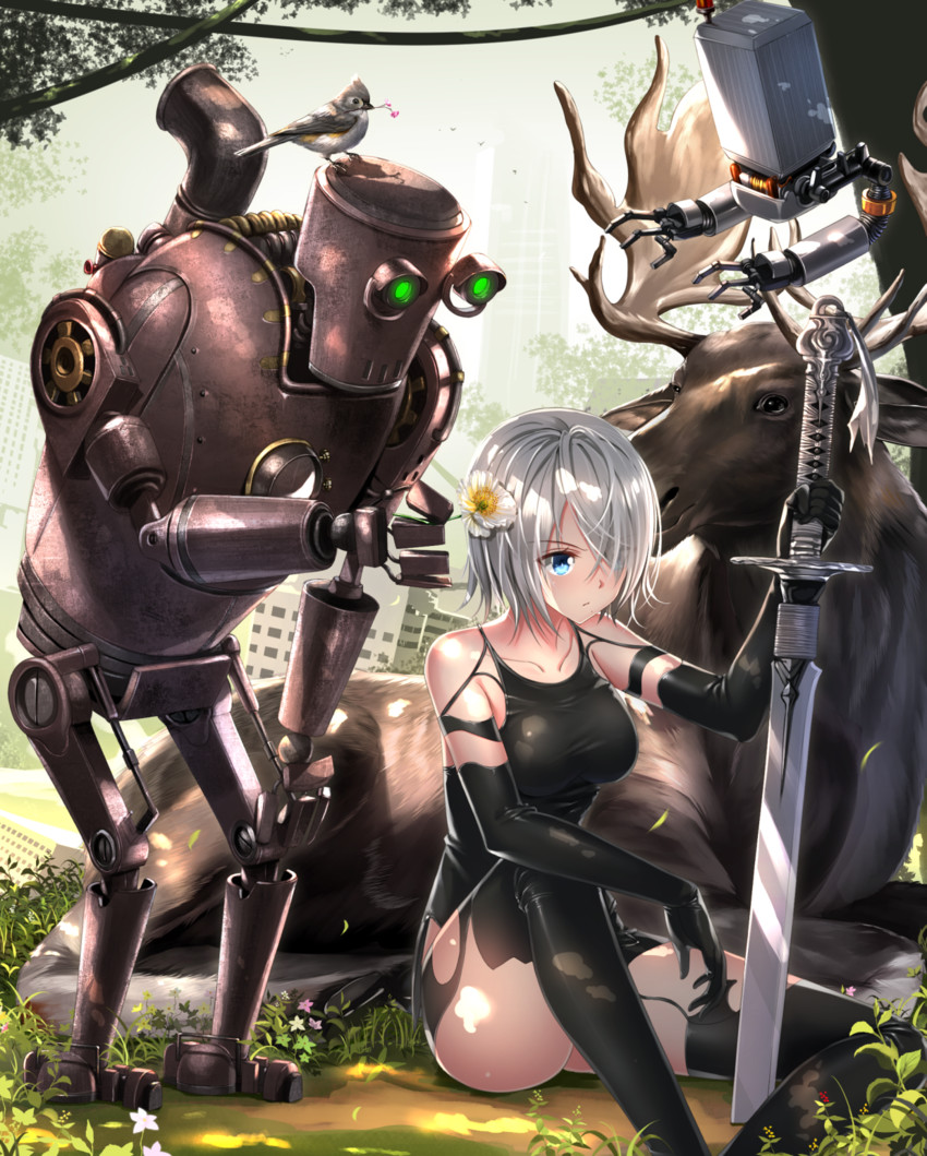 pod, a2, and pascal (nier and 1 more) drawn by swordsouls
