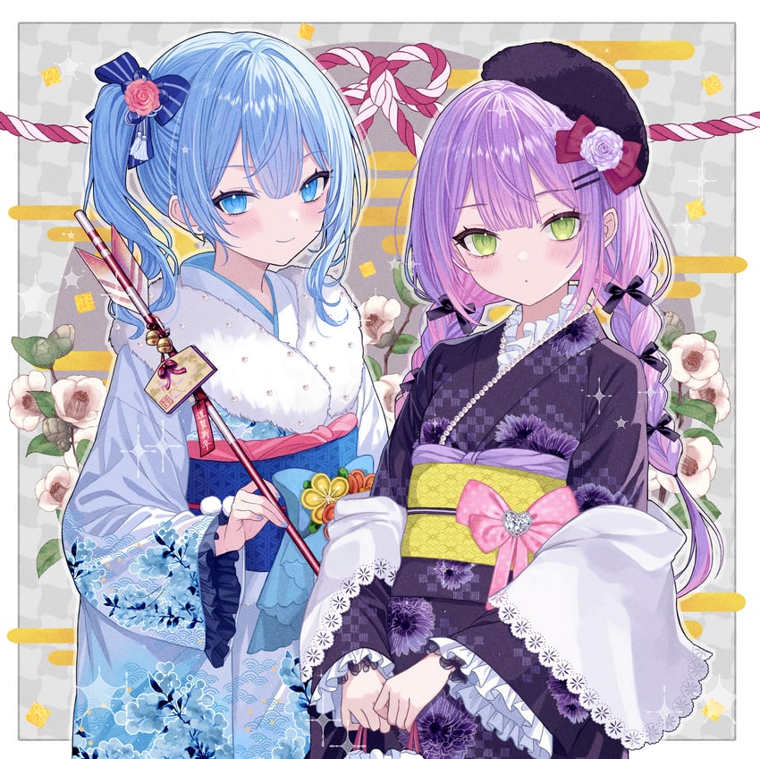 hoshimachi suisei and tokoyami towa (hololive) drawn by yuzuriha_(nx_e78)