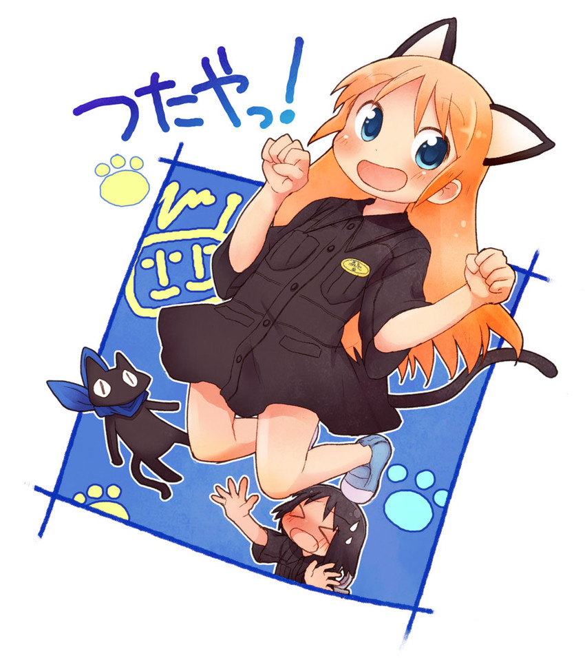 shinonome nano, professor shinonome, and sakamoto (nichijou) drawn by shinryou_rei