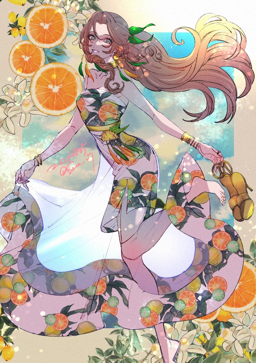 aerith gainsborough (final fantasy and 2 more) drawn by wakakusa-e