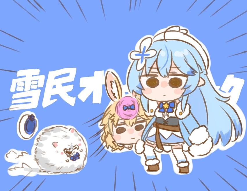 yukihana lamy, omaru polka, and yukimin (hololive) drawn by nekoyama