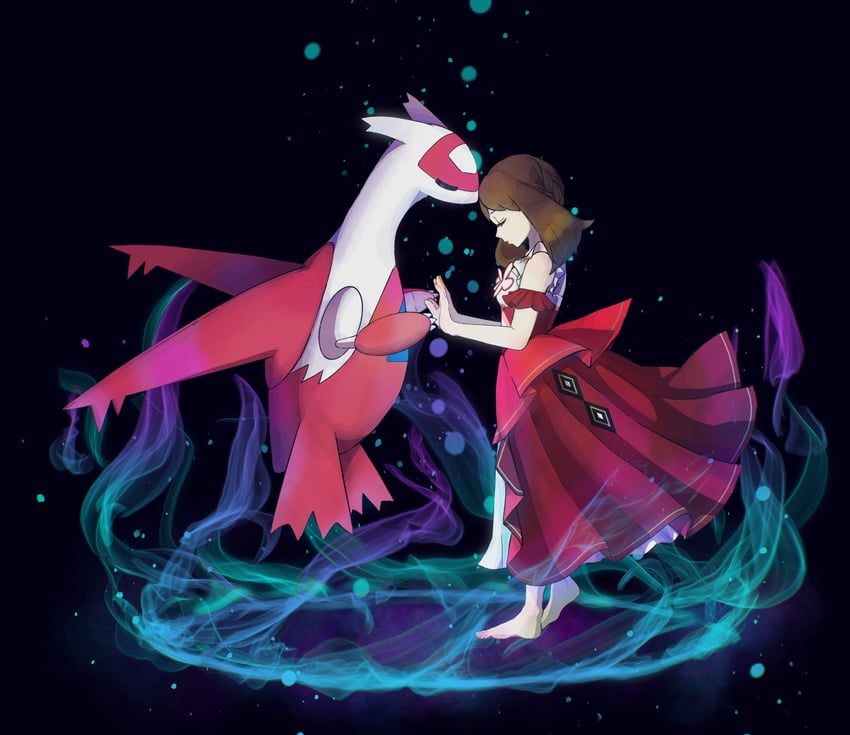 latias and may (pokemon and 1 more) drawn by i_am_chicken