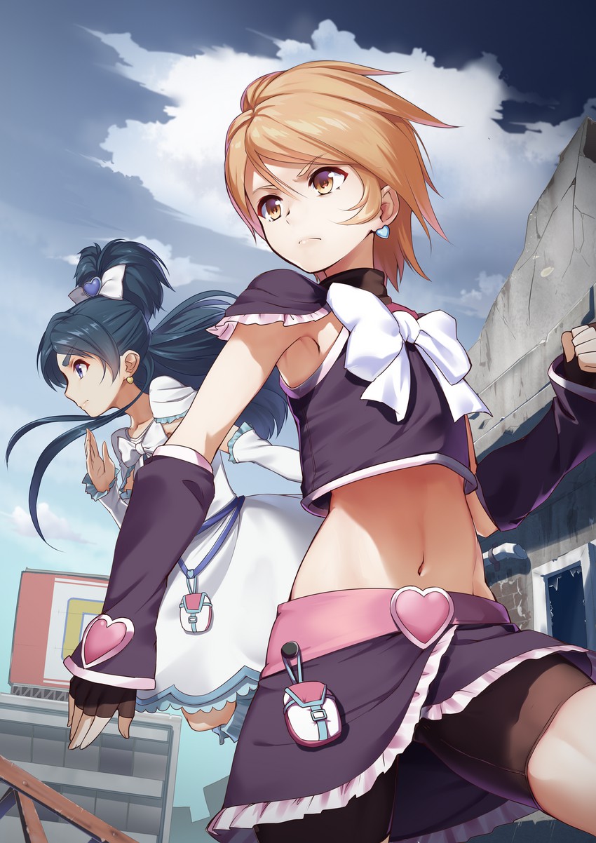 misumi nagisa, yukishiro honoka, cure black, and cure white (precure and 1 more) drawn by huai_diao_de_zongzi