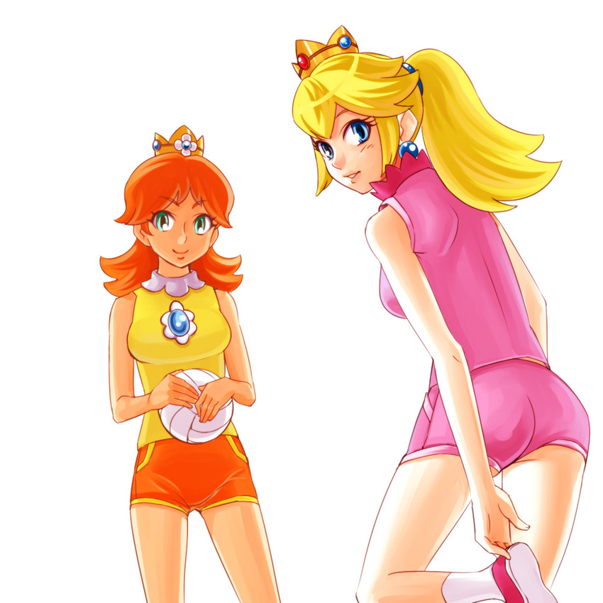 princess peach and princess daisy (mario and 1 more) drawn by totoo