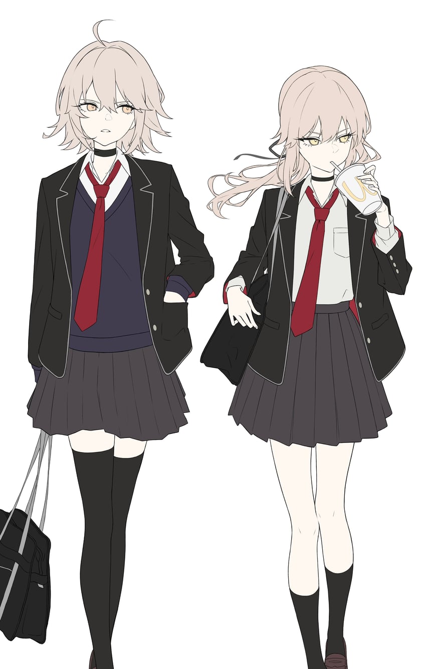 artoria pendragon, jeanne d'arc alter, and saber alter (fate and 2 more) drawn by maririri111