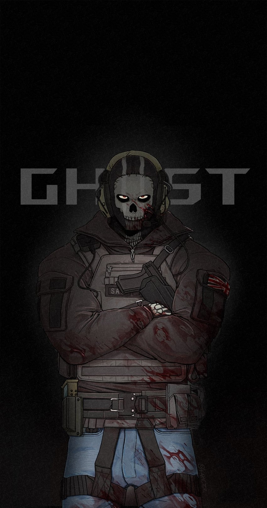 ghost (call of duty and 1 more) drawn by k4nczz