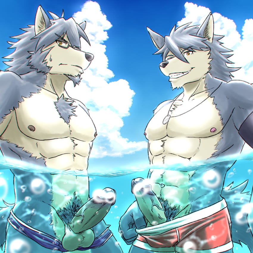 kouya aotsuki and mitsuhisa aotsuki (morenatsu) drawn by run_aki