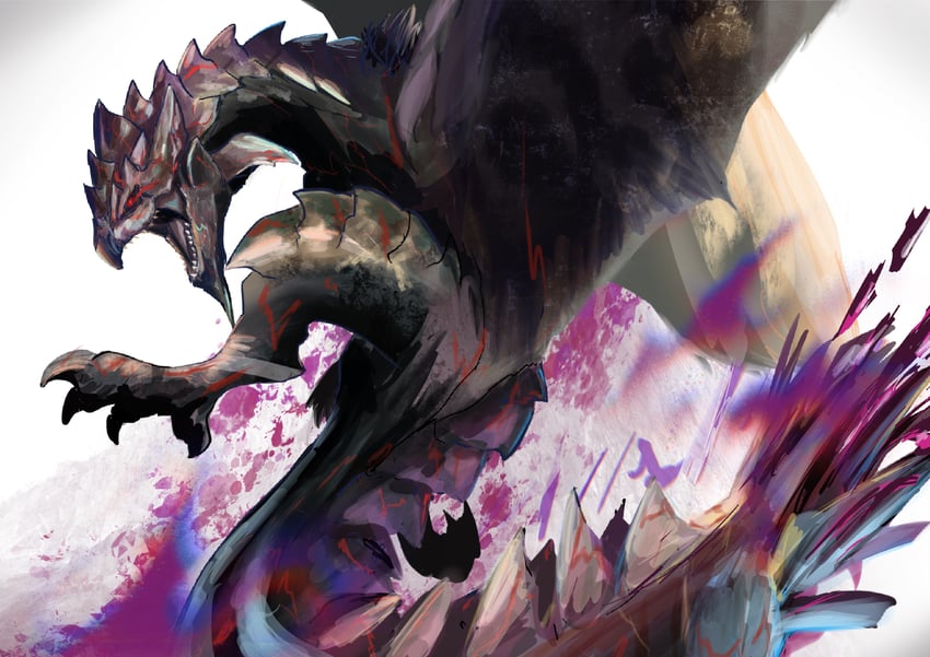 rathian and apex rathian (monster hunter and 1 more) drawn by fujikura
