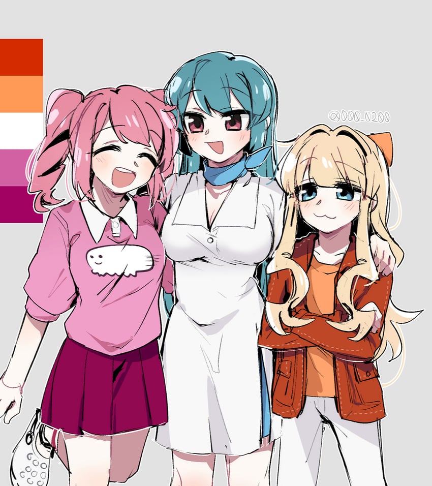 minakami sayo, hanabishi haruka, and tenkawa kaoruko (mahou shoujo ni akogarete) drawn by an_sin