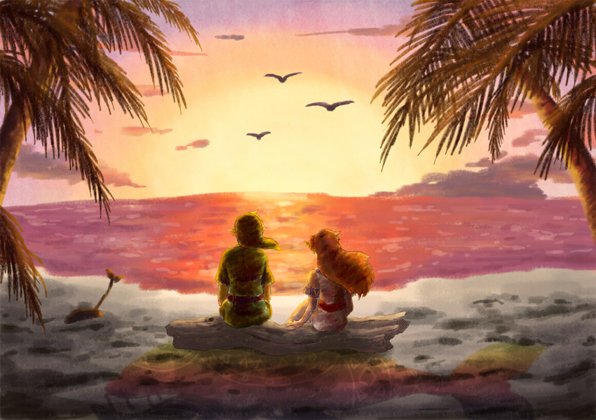 link and marin (the legend of zelda and 1 more) drawn by retasutaro