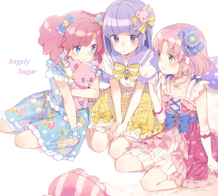 hikami sumire, amahane madoka, and kitaoji sakura (aikatsu!) drawn by booota