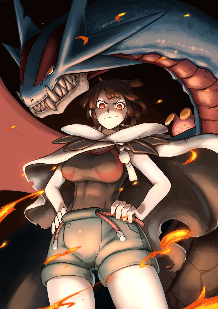 zinnia and salamence (pokemon and 1 more) drawn by giyouza