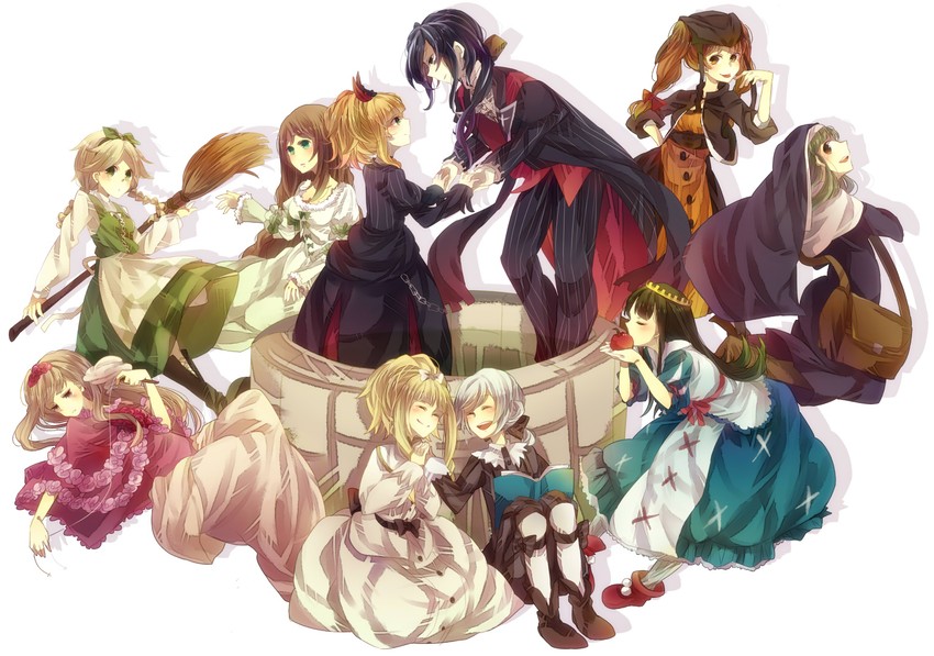 elisabeth von wettin, elyse, marchen von friedhof, schneewittchen, dornroeschen, and 5 more (sound horizon and 1 more) drawn by mugi_(twinbox)
