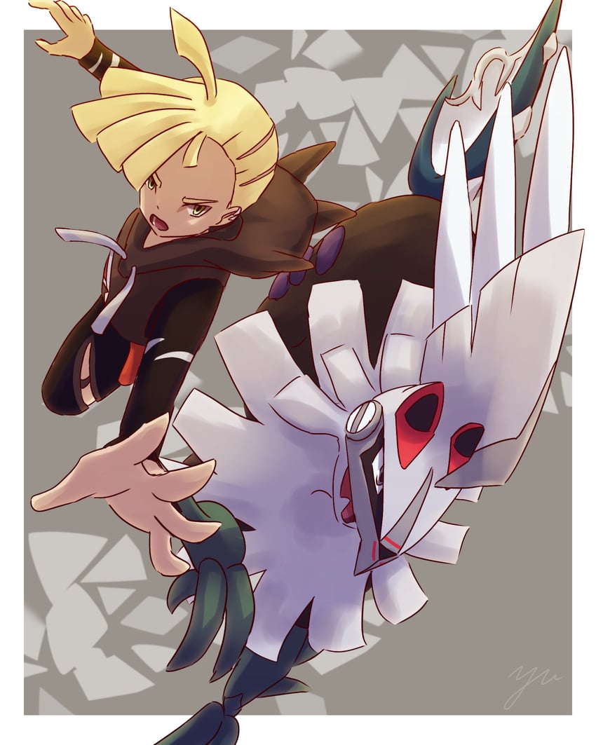 gladion and silvally (pokemon and 1 more) drawn by yu_(pocketsun636)