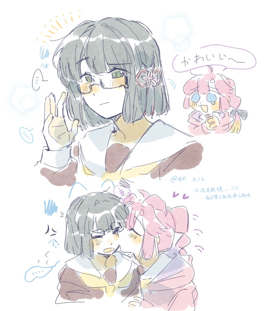 momose ginko and anyoji hime (love live! and 1 more) drawn by woodonly