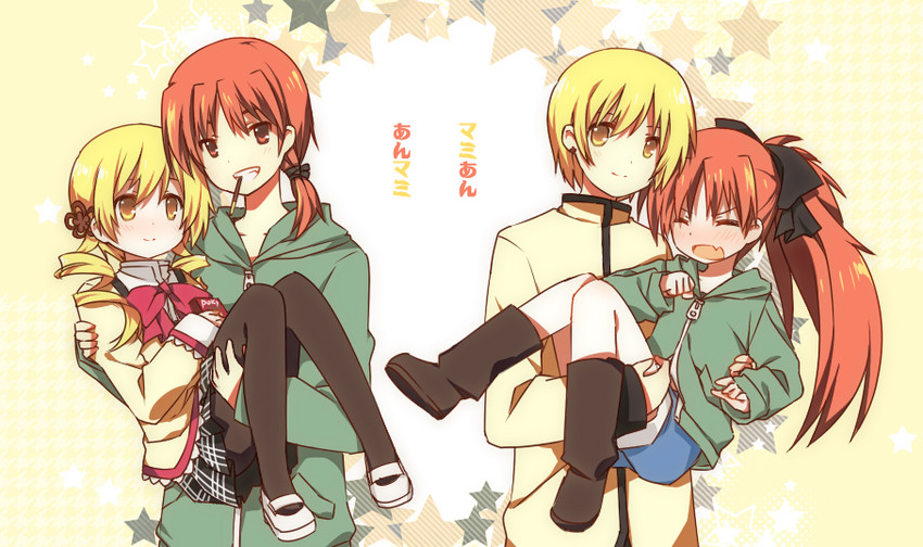 sakura kyoko and tomoe mami (mahou shoujo madoka magica) drawn by shenbei_xiaoqiu