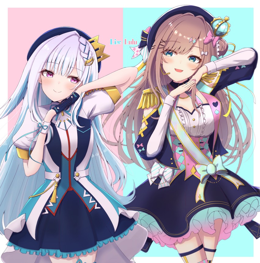 lize helesta and suzuhara lulu (nijisanji) drawn by herumu_(kouzome_mia)
