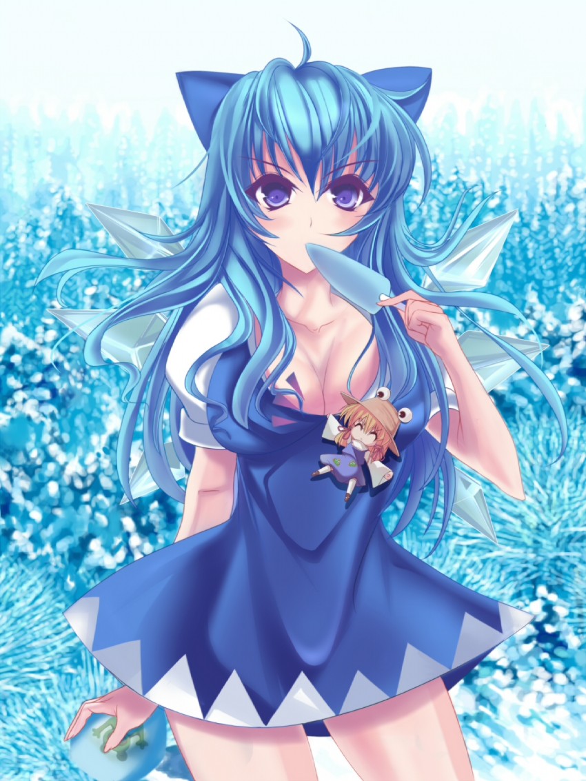 cirno and moriya suwako (touhou) drawn by marionette_(excle)
