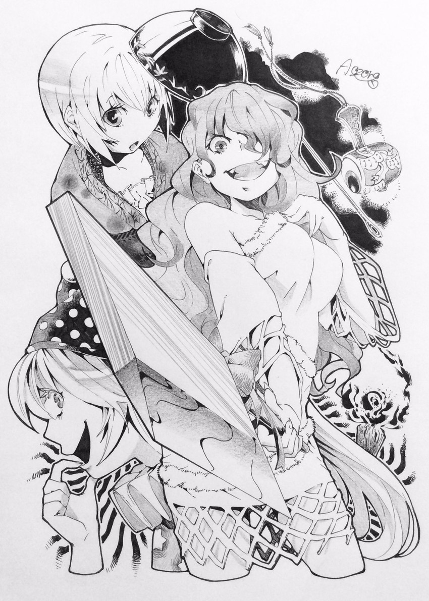 clownpiece, sukuna shinmyoumaru, and sakata nemuno (touhou) drawn by aozora_taf