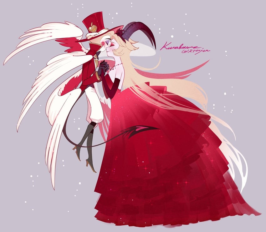 lucifer morningstar and lilith (hazbin hotel) drawn by k500yen