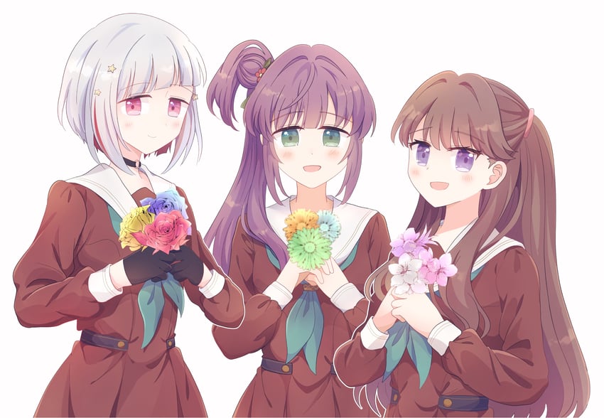 fujishima megumi, otomune kozue, and yugiri tsuzuri (love live! and 1 more) drawn by watage_modoki