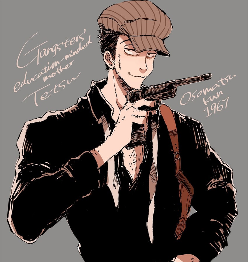 tetsu the killer (osomatsu and 1 more) drawn by moge_(moge_morgen)