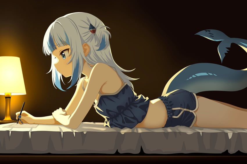 gawr gura (hololive and 1 more) drawn by furfik